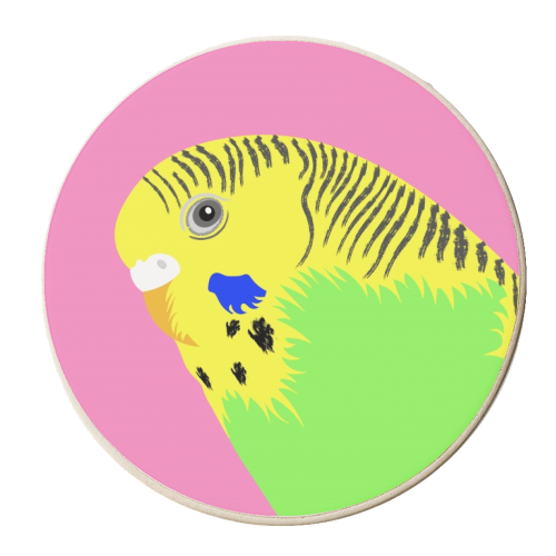 Green Budgie - personalised beer coaster by Adam Regester