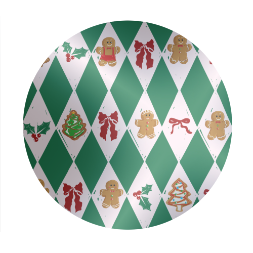 Green Check Gingerbreadman Coquette Pattern - Circle Sticker by EZbie
