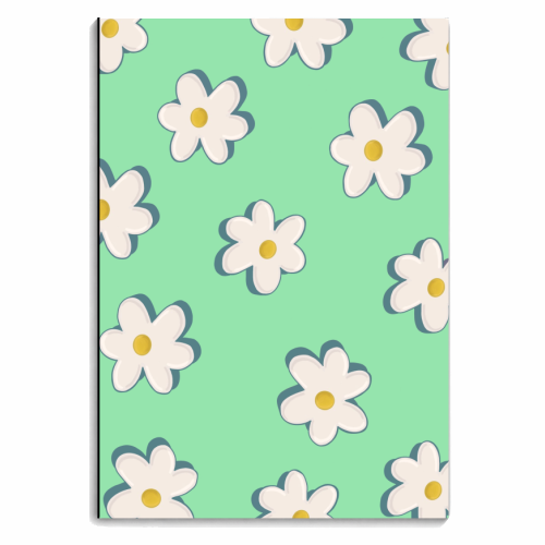 Green Daisy Pattern - personalised A4, A5, A6 notebook by Hollie Mills