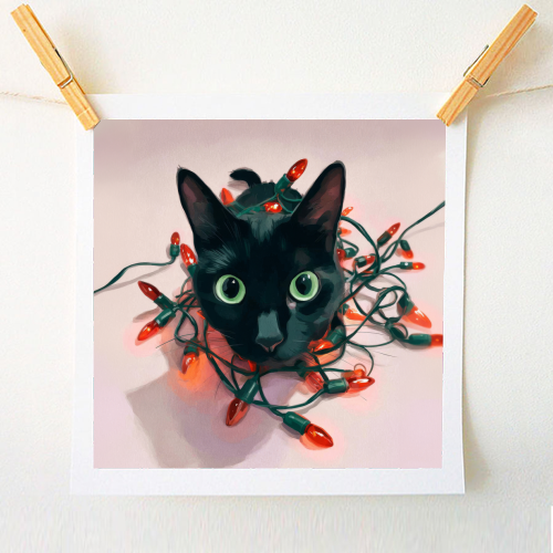 Green eyes, red lamps - A1 - A4 art print by DejaReve