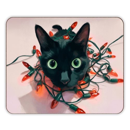 Green eyes, red lamps - designer placemat by DejaReve