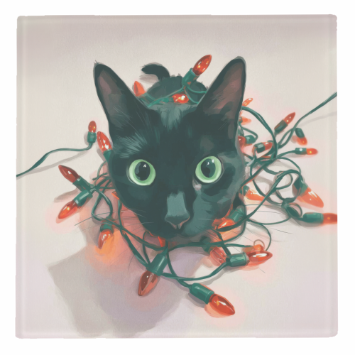 Green eyes, red lamps - personalised beer coaster by DejaReve