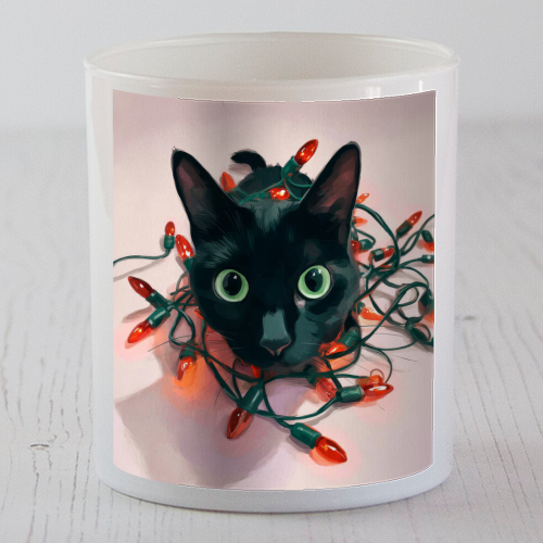 Green eyes, red lamps - scented candle by DejaReve