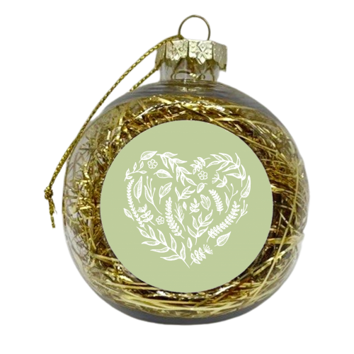 green heart - xmas bauble by Charlotte Hicks