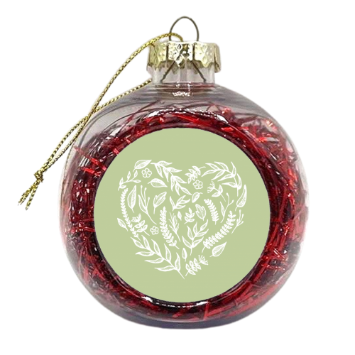 green heart - xmas bauble by Charlotte Hicks