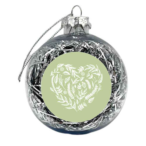 green heart - xmas bauble by Charlotte Hicks