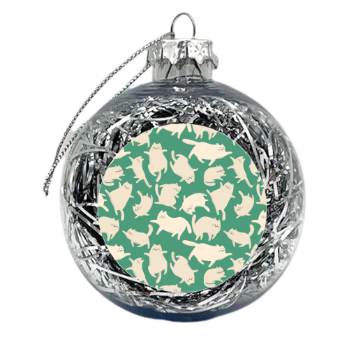Green Kittens - xmas bauble by Ania Wieclaw