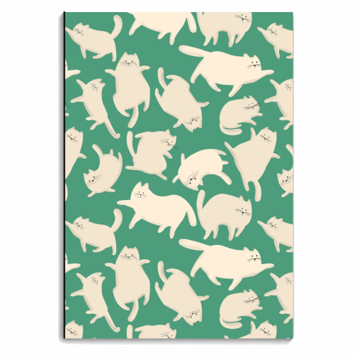 Green Kittens - personalised A4, A5, A6 notebook by Ania Wieclaw