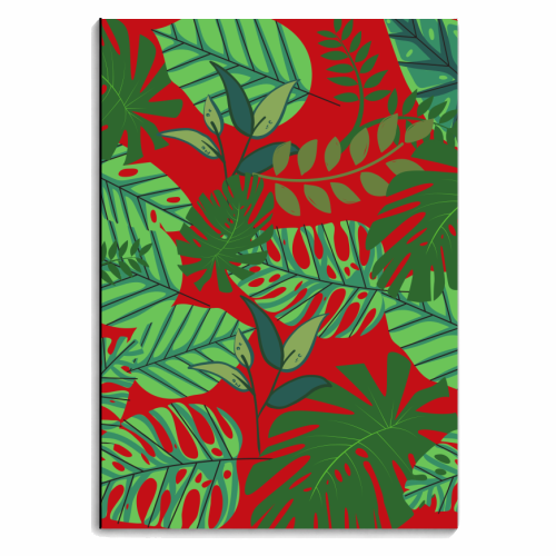 Green Leaf on Red - personalised A4, A5, A6 notebook by Riad Mannan