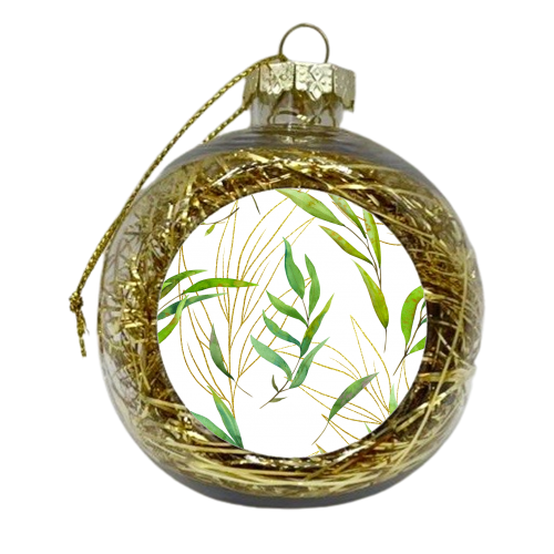 green leaves - xmas bauble by Anastasios Konstantinidis