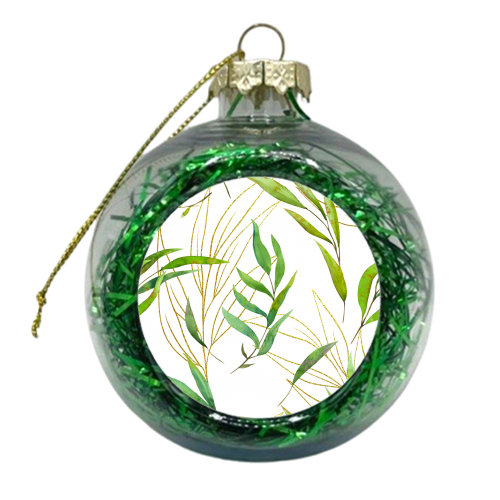 green leaves - xmas bauble by Anastasios Konstantinidis