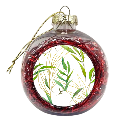 green leaves - xmas bauble by Anastasios Konstantinidis