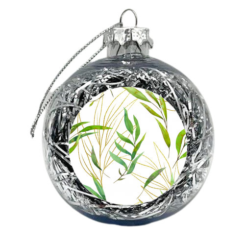 green leaves - xmas bauble by Anastasios Konstantinidis