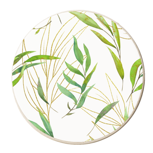 green leaves - personalised beer coaster by Anastasios Konstantinidis