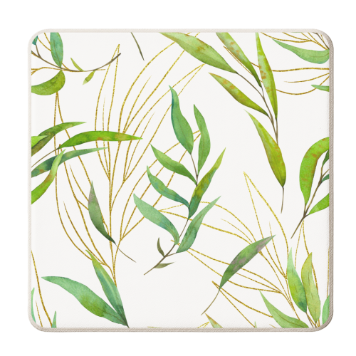 green leaves - personalised beer coaster by Anastasios Konstantinidis