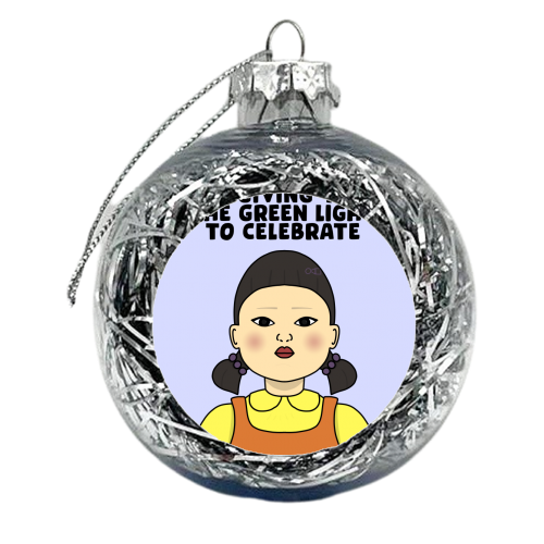 Green Light - xmas bauble by Pink and Pip