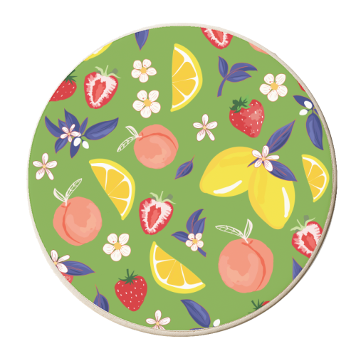 Green Peach - personalised beer coaster by Niamh McKeown