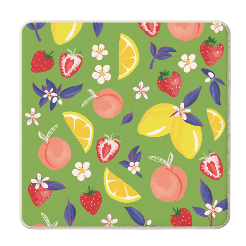 Green Peach - personalised beer coaster by Niamh McKeown