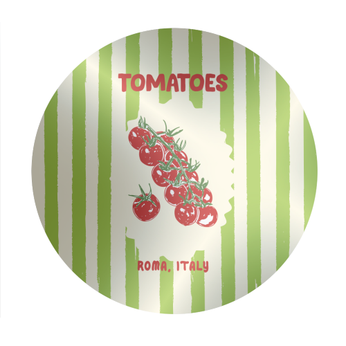 Green Retro Stripes TomatoesGreen Retro Stripes Tomatoes - Circle Sticker by EZbie