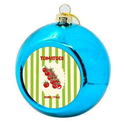 Green Retro Stripes TomatoesGreen Retro Stripes Tomatoes - colourful christmas bauble by EZbie