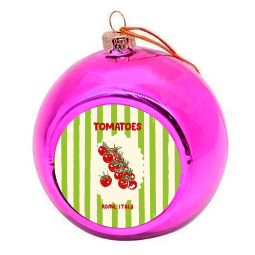 Green Retro Stripes TomatoesGreen Retro Stripes Tomatoes - colourful christmas bauble by EZbie