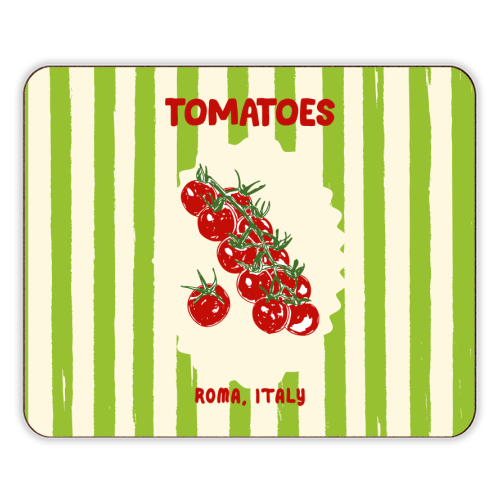 Green Retro Stripes TomatoesGreen Retro Stripes Tomatoes - designer placemat by EZbie