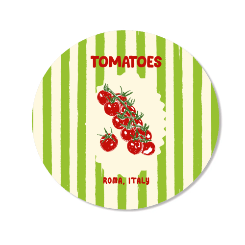 Green Retro Stripes TomatoesGreen Retro Stripes Tomatoes - Magnet by EZbie