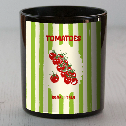 Green Retro Stripes TomatoesGreen Retro Stripes Tomatoes - scented candle by EZbie