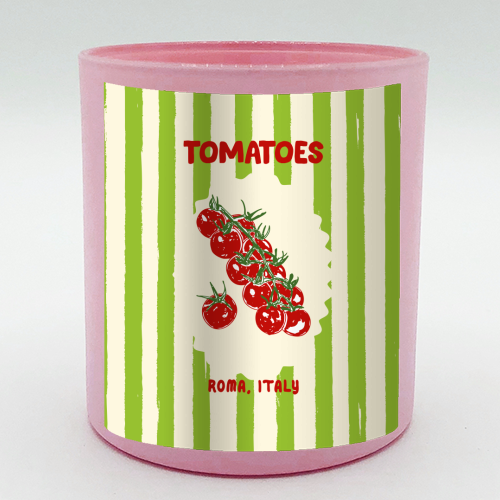 Green Retro Stripes TomatoesGreen Retro Stripes Tomatoes - scented candle by EZbie