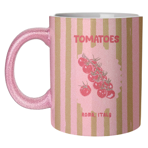 Green Retro Stripes TomatoesGreen Retro Stripes Tomatoes - unique mug by EZbie