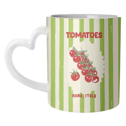 Green Retro Stripes TomatoesGreen Retro Stripes Tomatoes - unique mug by EZbie