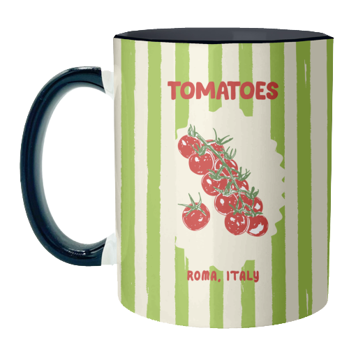 Green Retro Stripes TomatoesGreen Retro Stripes Tomatoes - unique mug by EZbie