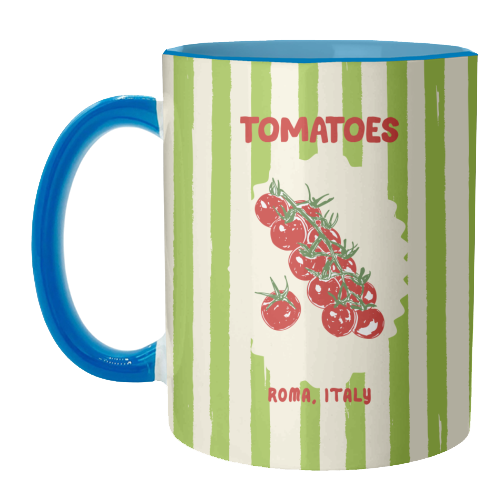 Green Retro Stripes TomatoesGreen Retro Stripes Tomatoes - unique mug by EZbie