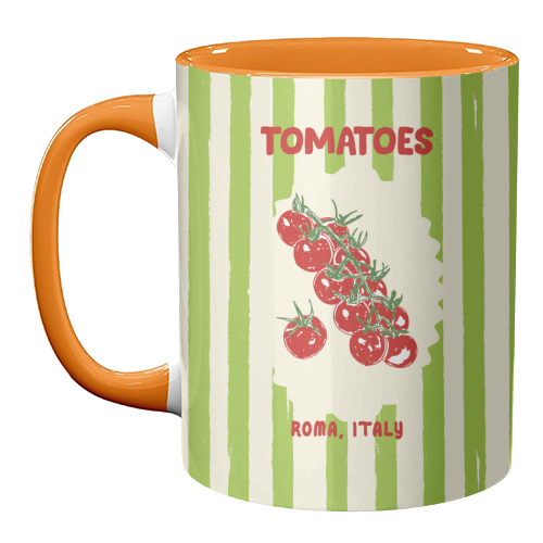 Green Retro Stripes TomatoesGreen Retro Stripes Tomatoes - unique mug by EZbie