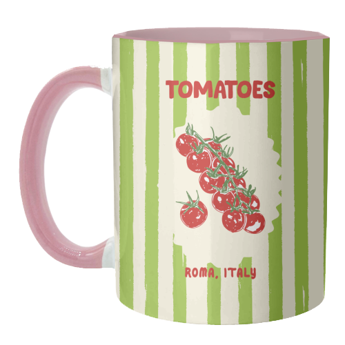 Green Retro Stripes TomatoesGreen Retro Stripes Tomatoes - unique mug by EZbie