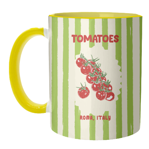 Green Retro Stripes TomatoesGreen Retro Stripes Tomatoes - unique mug by EZbie
