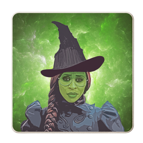 Green Witch - personalised beer coaster by DOLLY WOLFE