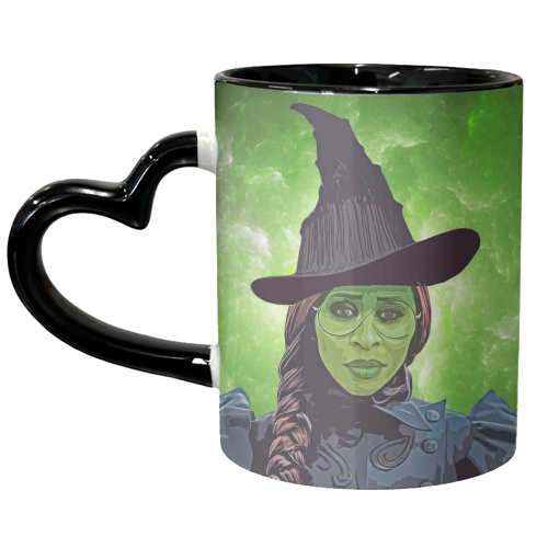 Green Witch - unique mug by DOLLY WOLFE