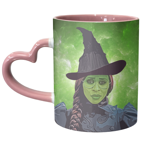 Green Witch - unique mug by DOLLY WOLFE