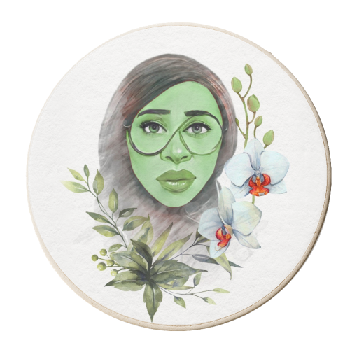 Greenery Elphaba - personalised beer coaster by DOLLY WOLFE
