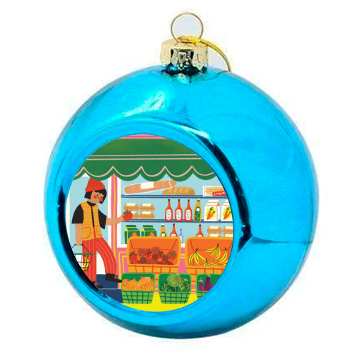Greengrocers - colourful christmas bauble by AbiGoLucky