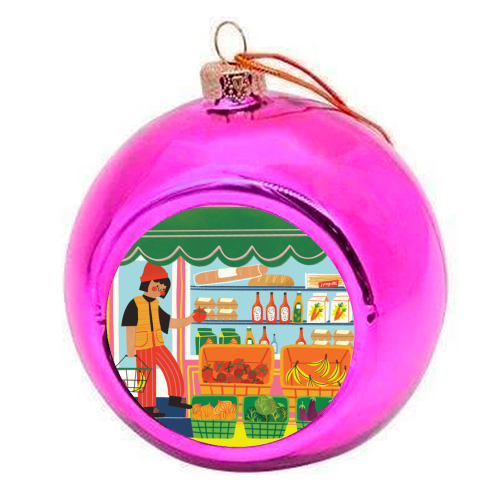 Greengrocers - colourful christmas bauble by AbiGoLucky