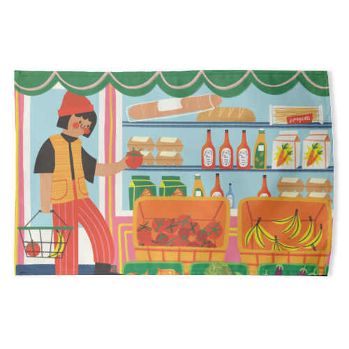 Greengrocers - funny tea towel by AbiGoLucky