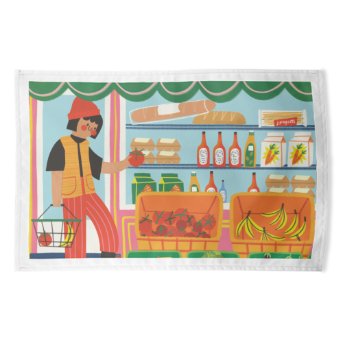 Greengrocers - funny tea towel by AbiGoLucky
