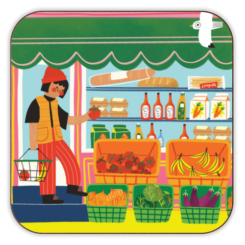 Greengrocers - personalised beer coaster by AbiGoLucky