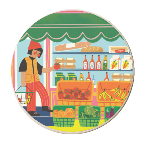 Greengrocers - personalised beer coaster by AbiGoLucky