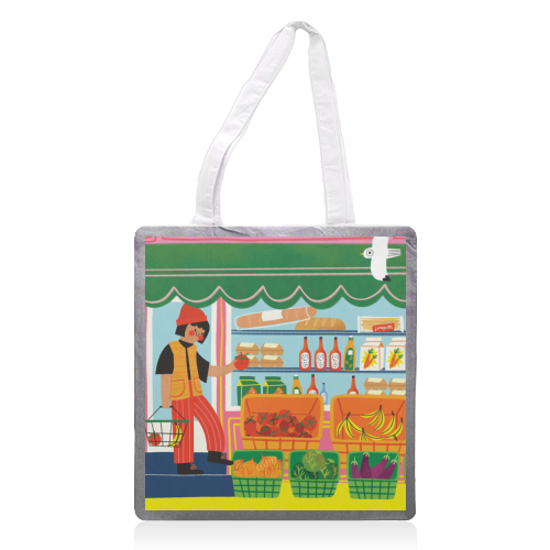 Greengrocers - printed canvas tote bag by AbiGoLucky