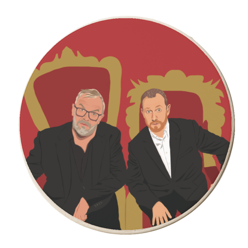Greg Davies and Alex Horne from Taskmaster - personalised beer coaster by AbiGoLucky