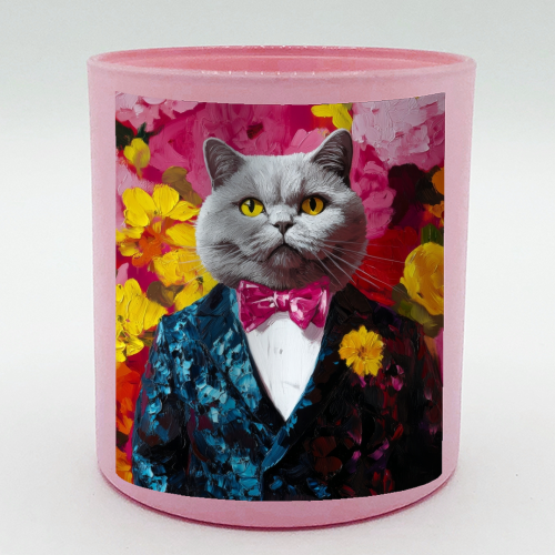 Grey cat gentleman - scented candle by DejaReve