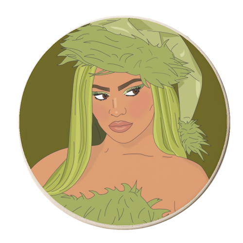 Grinch - personalised beer coaster by Kitty & Rex Designs